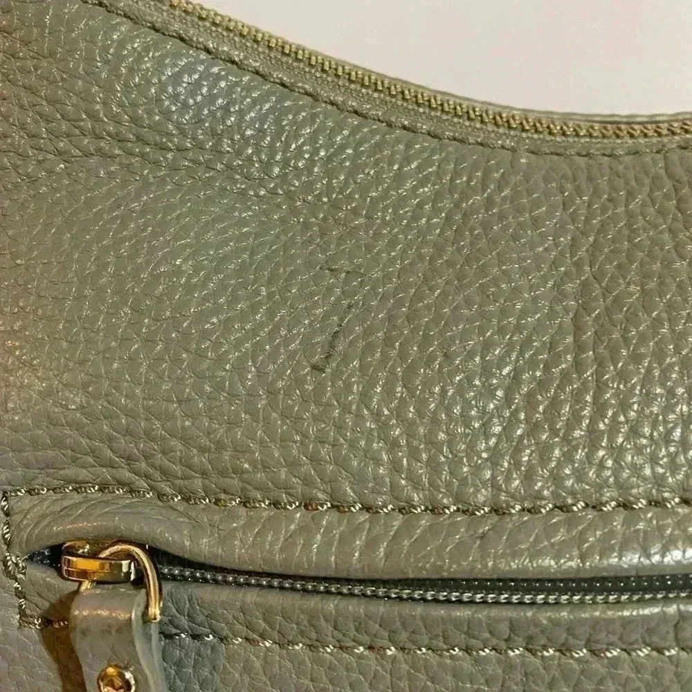 Kate spade beige grey leather satchel handbag